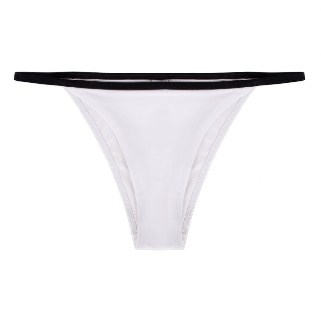 Womens	Classic White Mono Graphic Brazilian Bikini