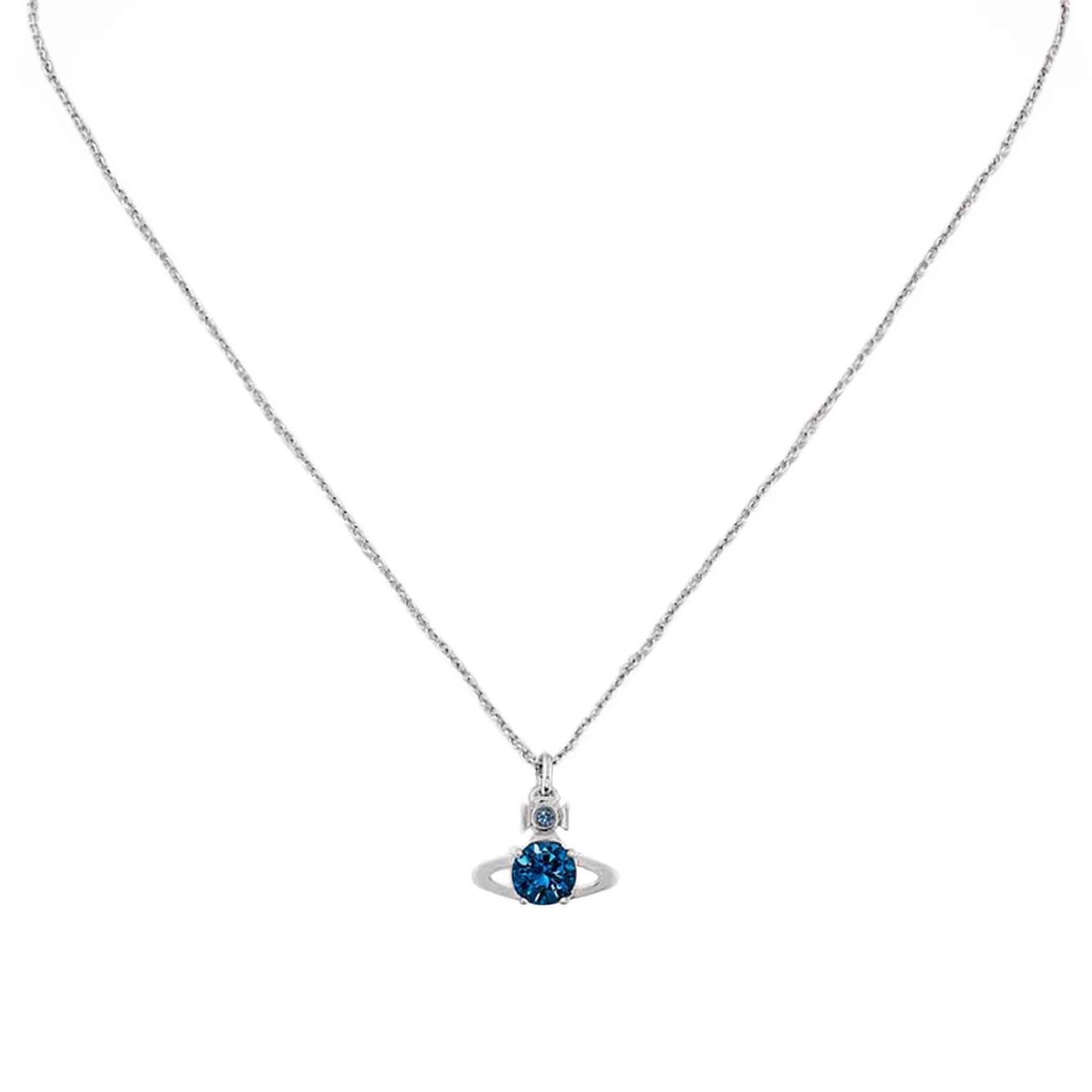 Womens Vivienne Westwood Platinum/Blue Reina Pendant