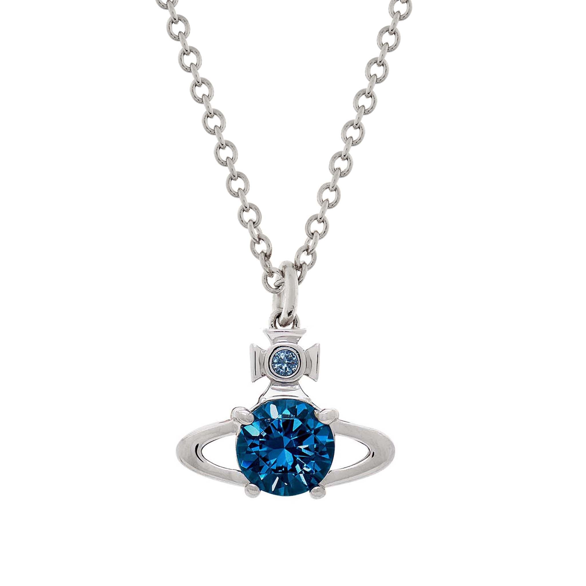 Womens Vivienne Westwood Platinum/Blue Reina Pendant