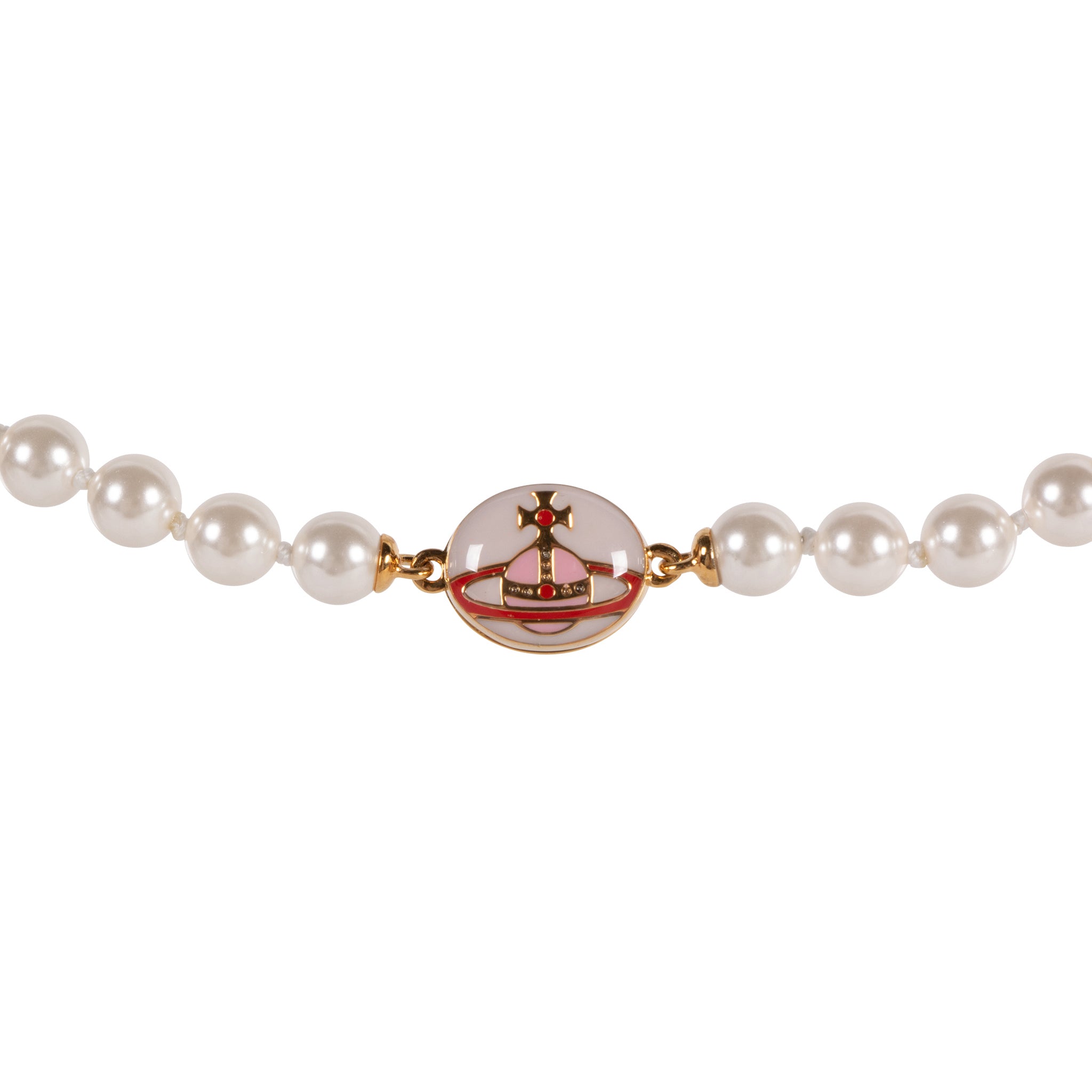 Womens Vivienne Westwood Gold Pink Creamrose Loelia Necklace ONE