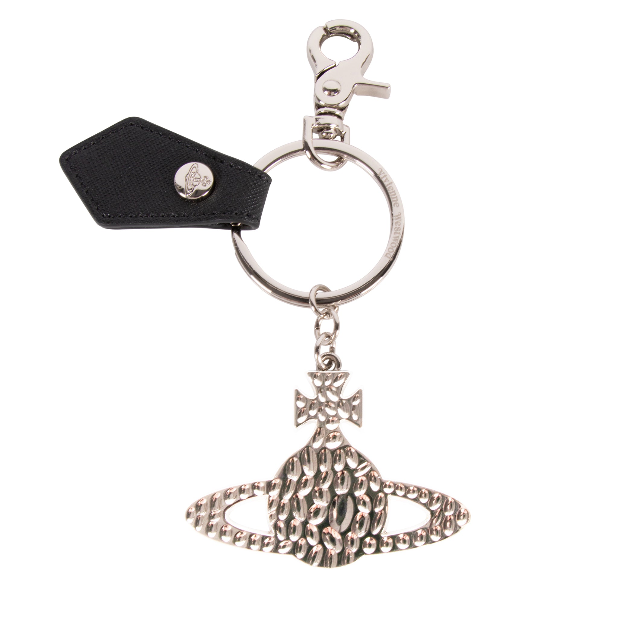 Womens	Vivienne Westwood Black/Silver Hammered Orb Keyring