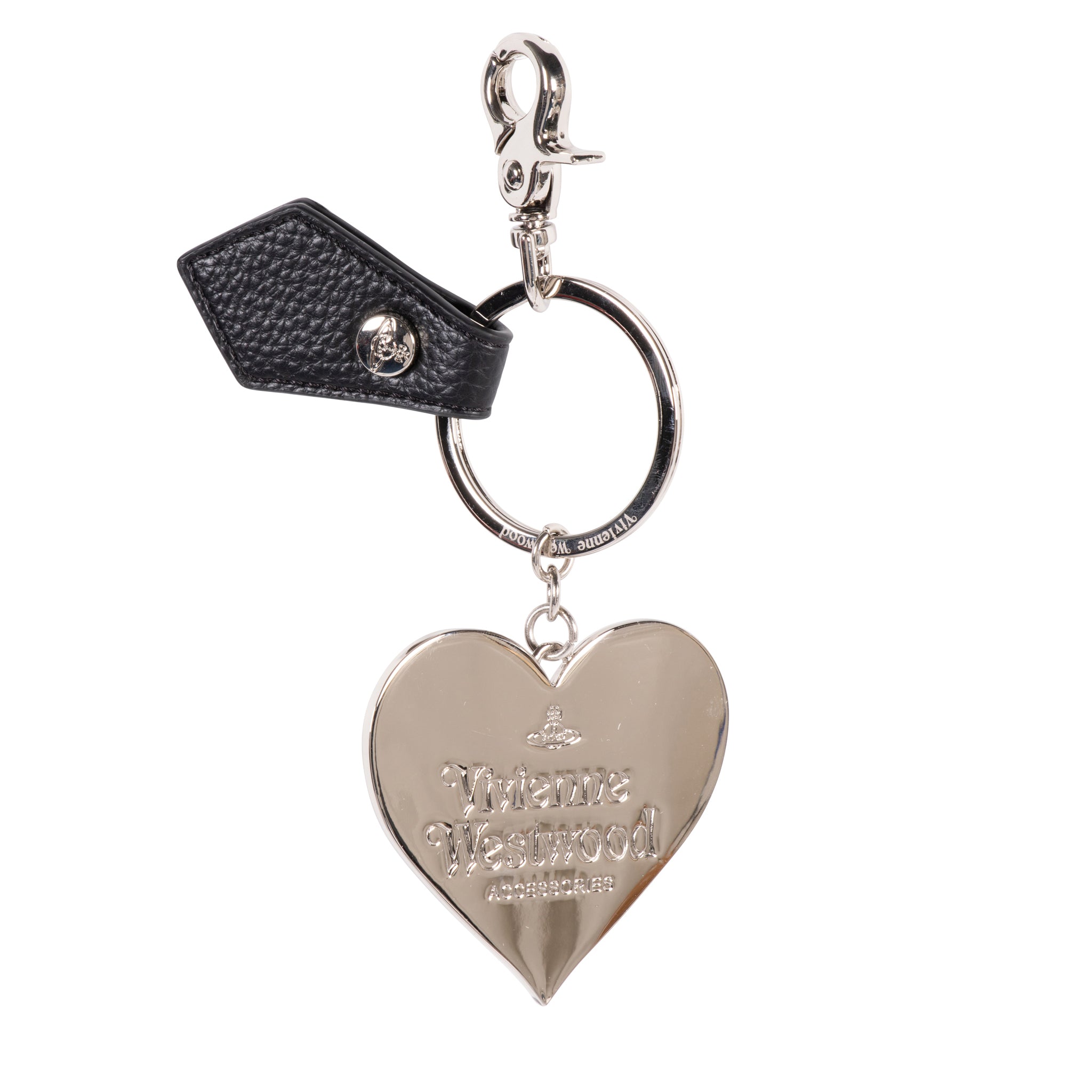 Womens	Vivienne Westwood Black Mirror Heart Orb Keyring