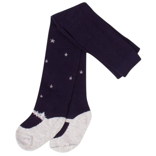 Baby Navy Jacquard Tights