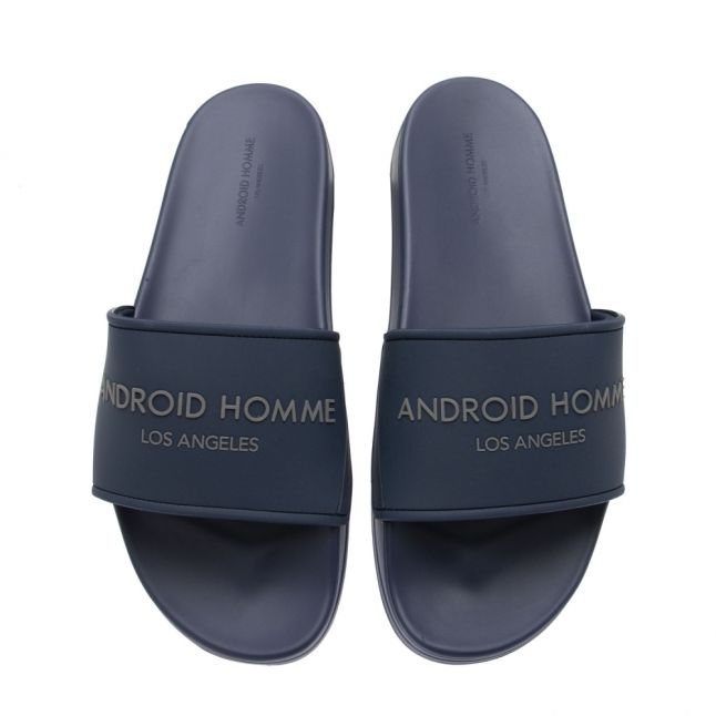 Mens Navy Logo Slides