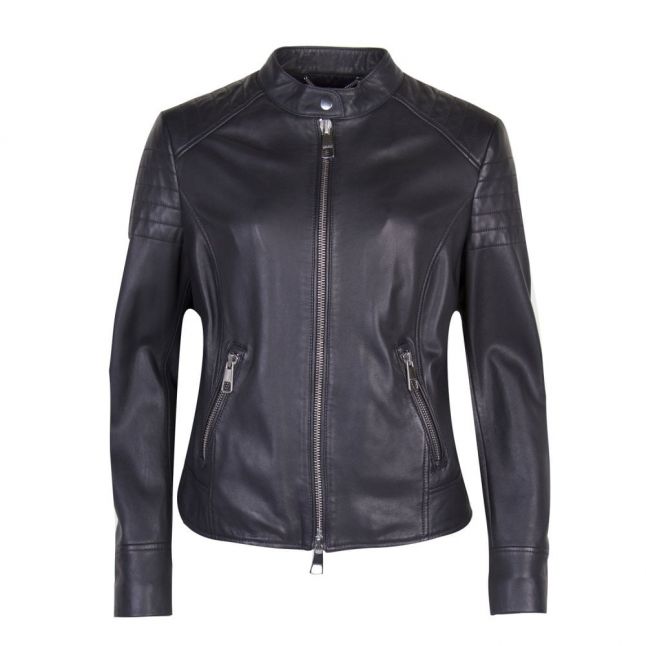 Casual Womens Navy Junique Leather Jacket