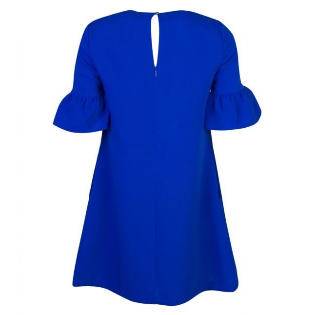 Womens Mid Blue Elzpeth Frill Sleeve Playsuit