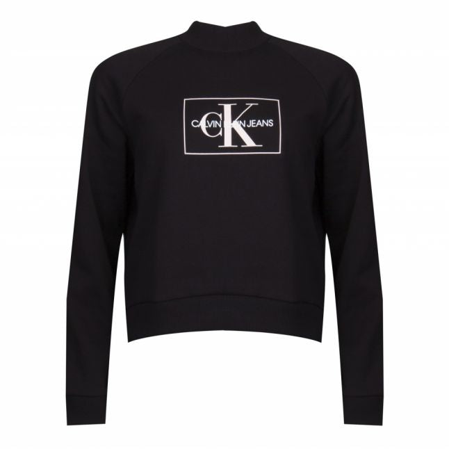 Womens Black Outline Monogram Sweat Top