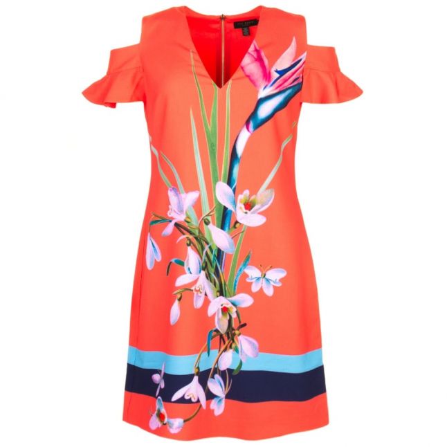 Womens Mid Red Leea Tropical Tunic Dress