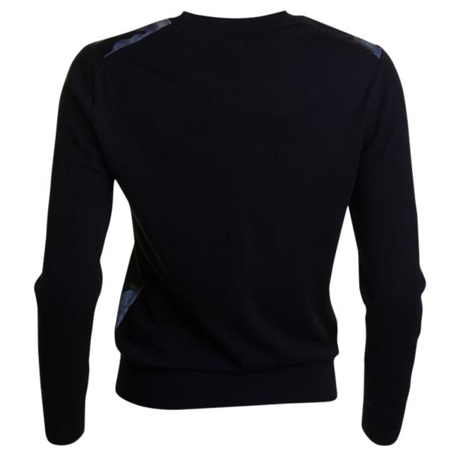 Womens Black Holiee Chelsea Woven Knitted Jumper