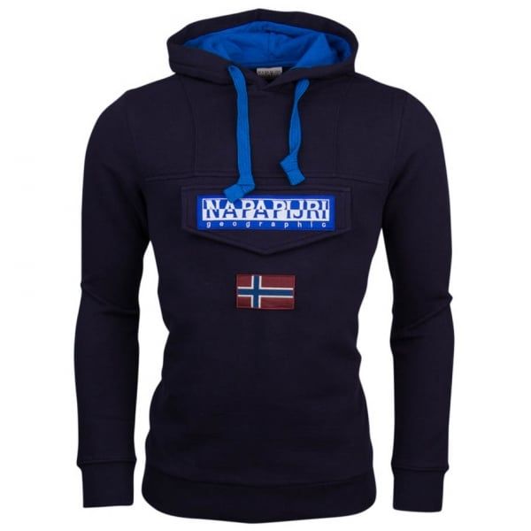 Mens Blue Marine Burgee Hooded Sweat Top