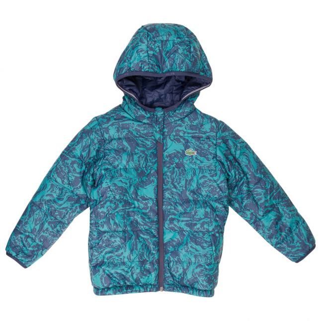 Boys Navy & Green Classic Reversible Padded Jacket