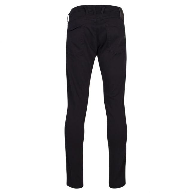 Mens Black Anbass Hyperflex Slim Jeans