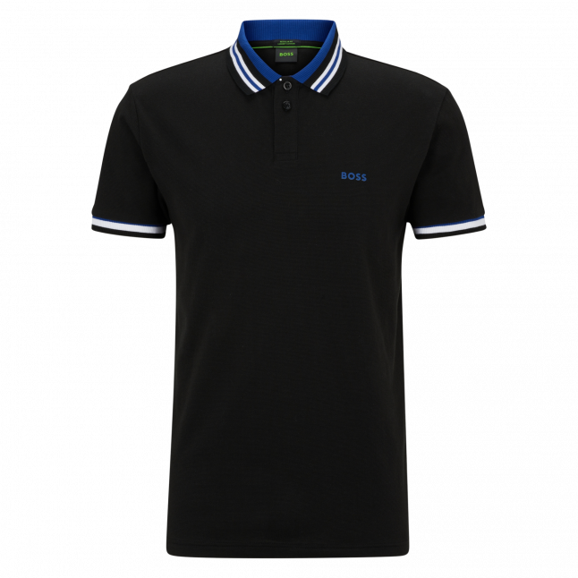 Mens Black Paddy 2 Regular S/s Polo