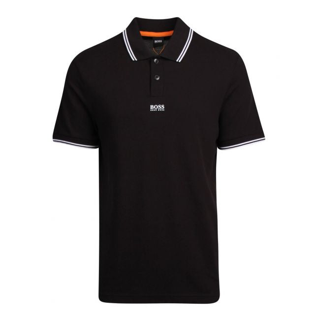 Casual Mens Black Pchup Tipped S/s Polo Shirt