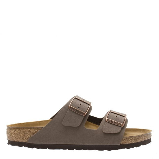 Mens Birkenstock Nubuck Mocha Arizona Birko-Flor Slide Sandals