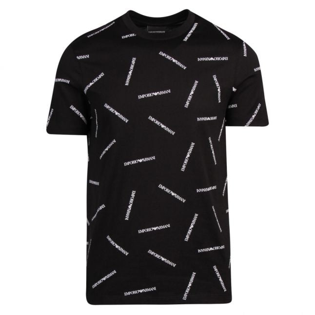 Mens Black Logo Print S/s T Shirt