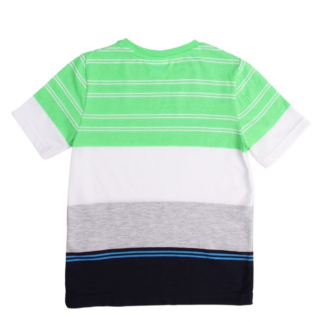 Boys Green Multi Stripe Block S/s T Shirt