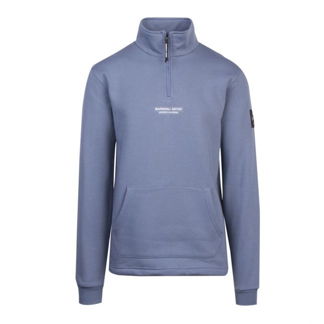 Mens Quarry Blue Siren 1/2 Zip Sweat Top