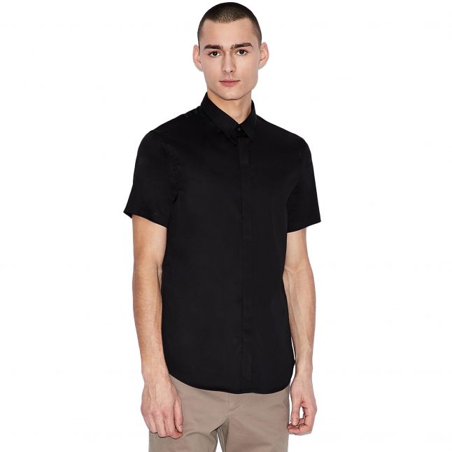 Mens Black Smart S/s Shirt