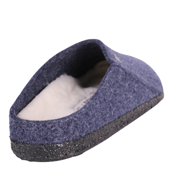 Mens Dark Blue Felt Zermatt Shearling Slippers