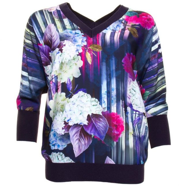 Womens Dark Blue Graciie Hydrangea Haze Jumper