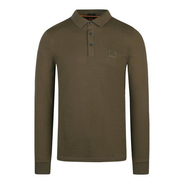 Mens Dark Green Passerby Slim L/s Polo