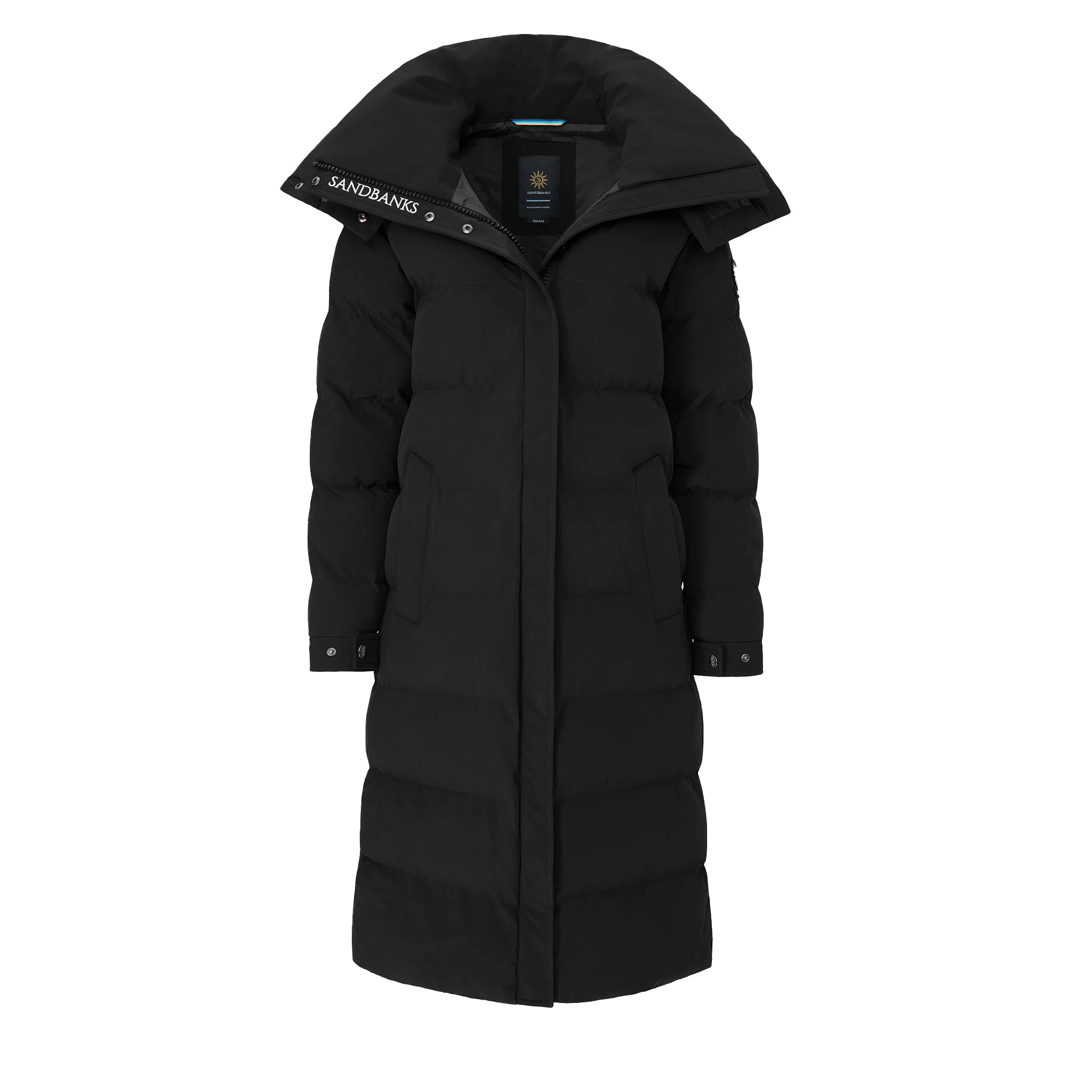 Womens Sandbanks Black Haven Long Padded Coat