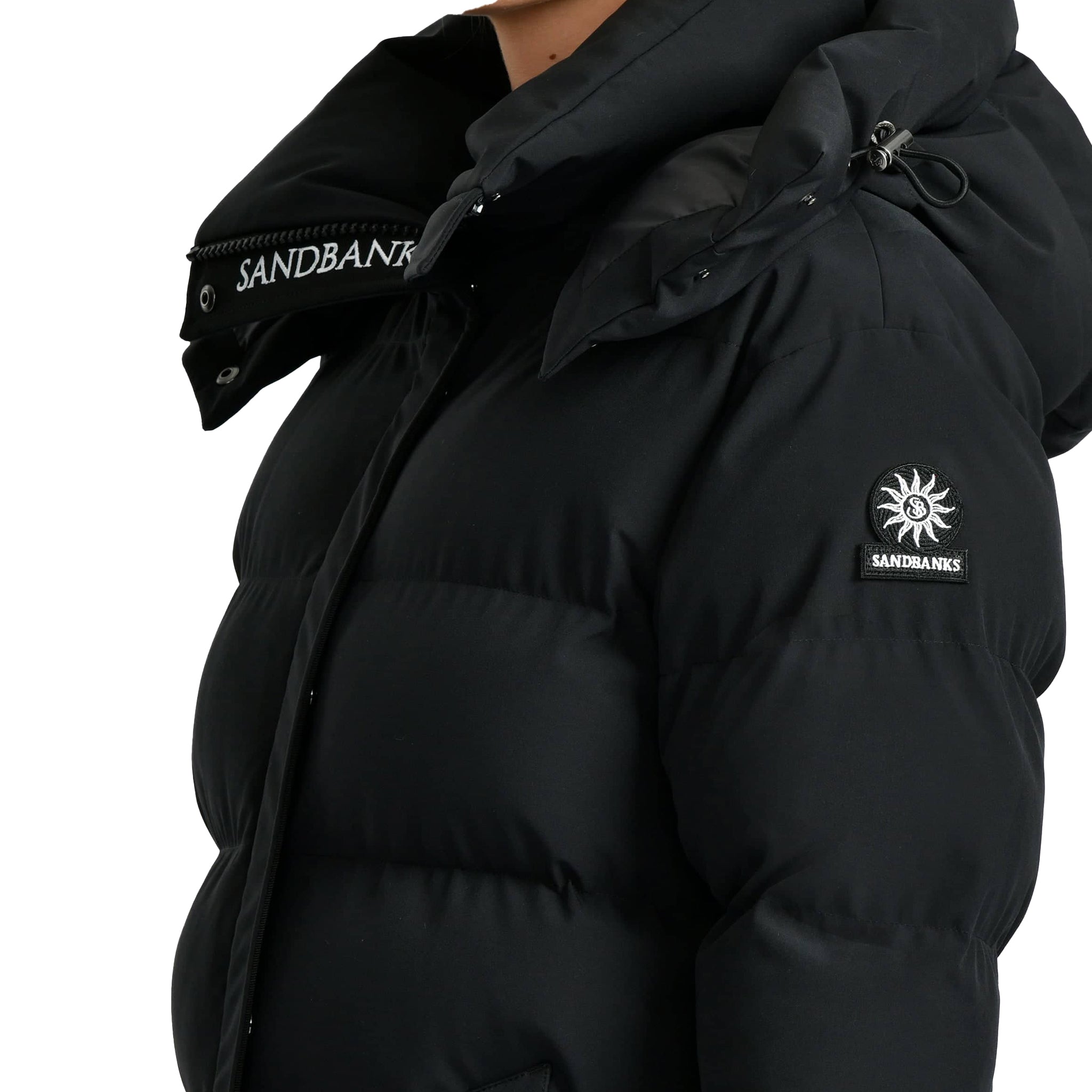 Womens Sandbanks Black Haven Long Padded Coat