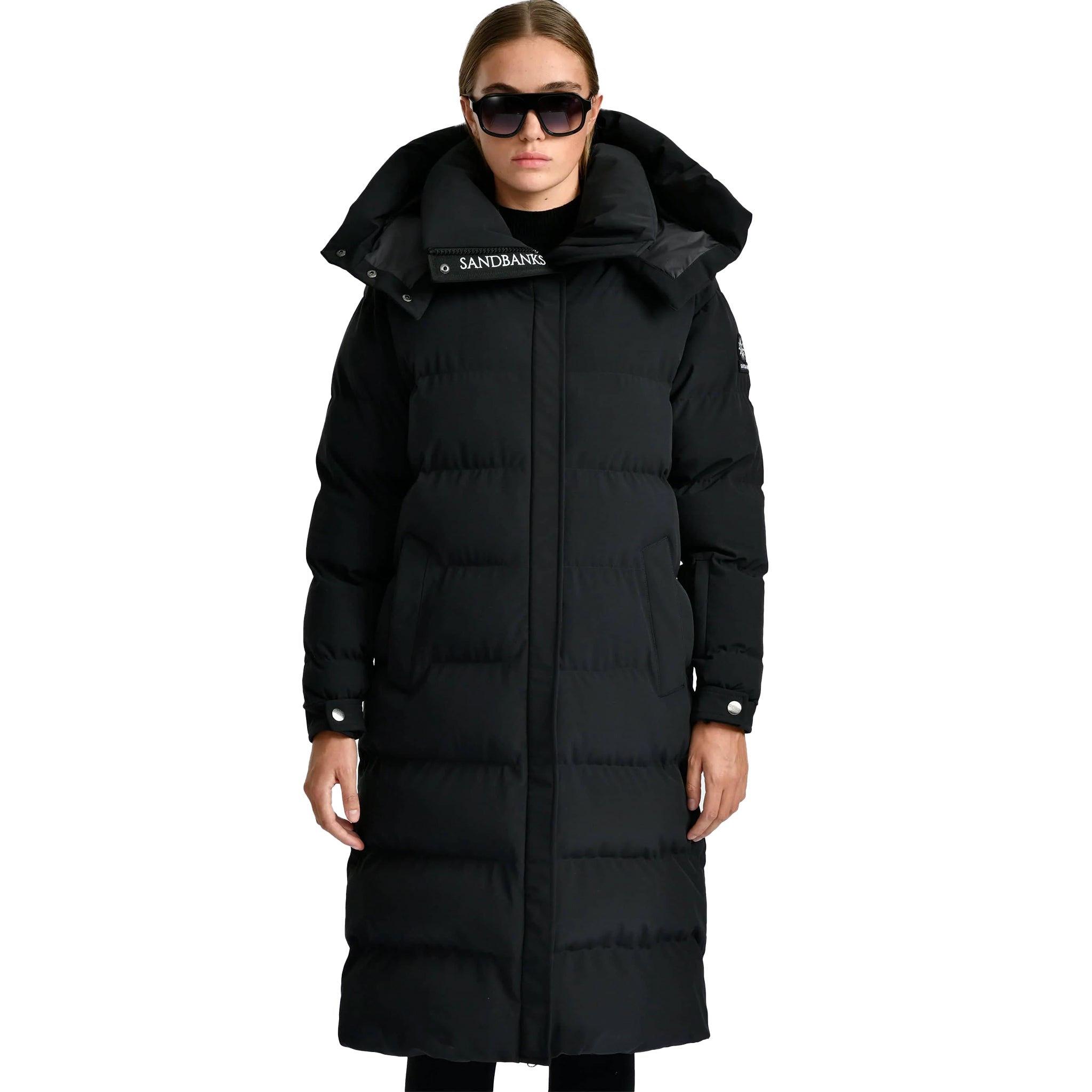 Womens Sandbanks Black Haven Long Padded Coat