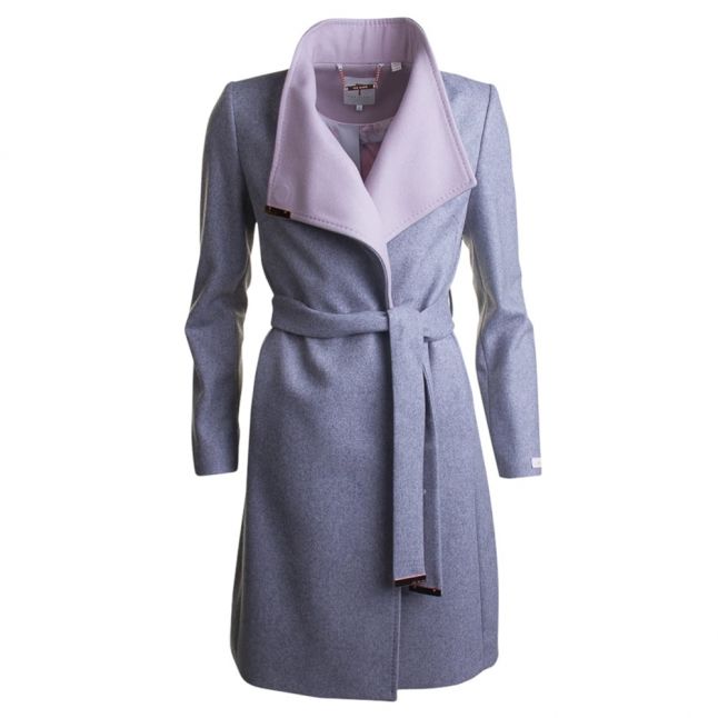 Womens Light Grey Khera Long Wrap Coat