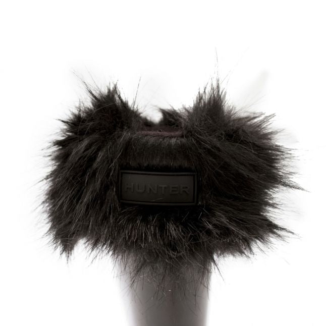 Girls Black Original Faux Fur Cuff Socks