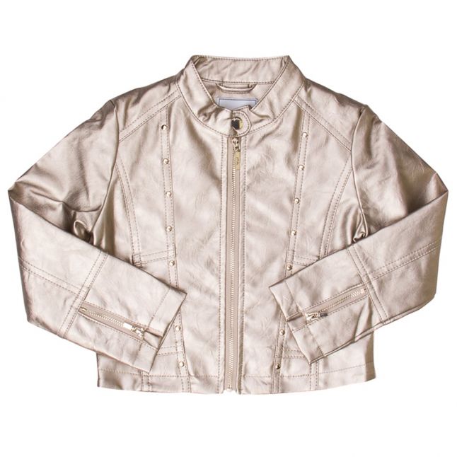 Girls Champagne Metallic PU Jacket