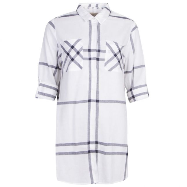 Lifestyle Womens White And Navy Bamburgh Check Shirt