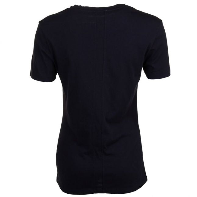 Womens Black Shrunken S/s Tee Shirt