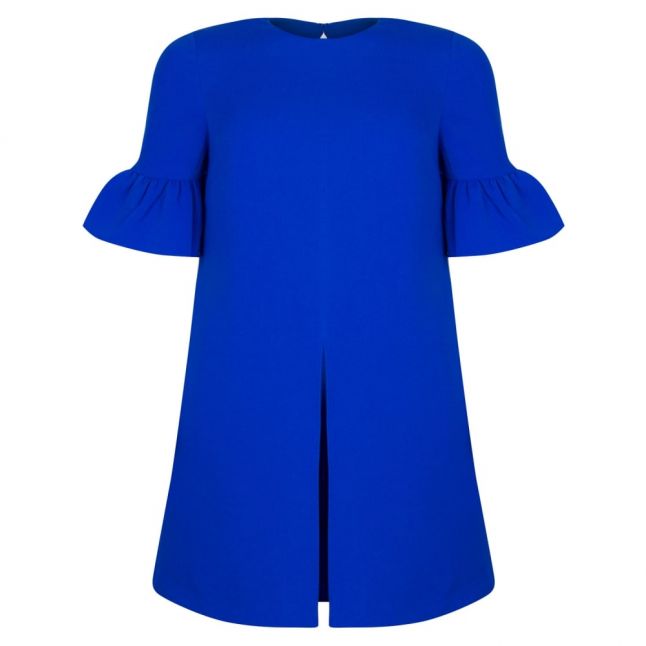 Womens Mid Blue Elzpeth Frill Sleeve Playsuit