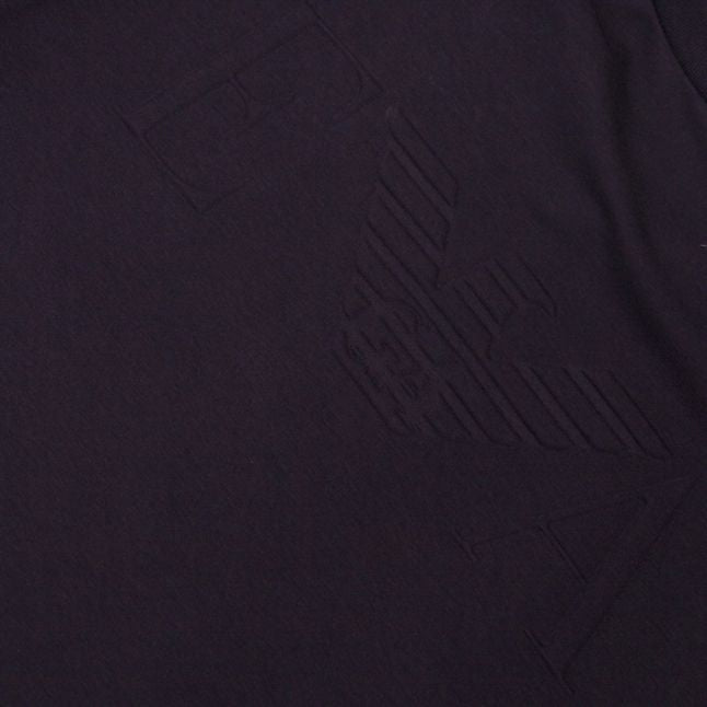 Mens Navy Embossed Logo Crew Sweat Top