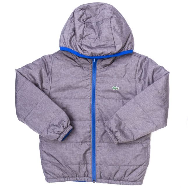 Boys Light Grey & Blue Reversible Padded Jacket