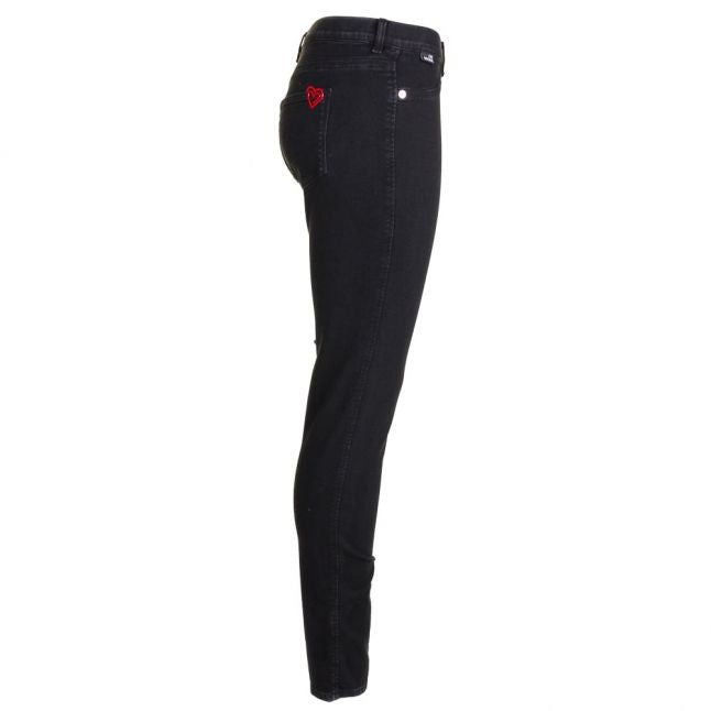 Womens Black Heart Skinny Fit Jeans