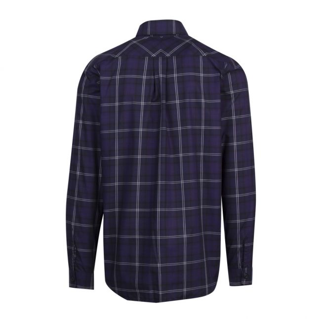 Mens Medieval Blue Tartan Check L/s Shirt