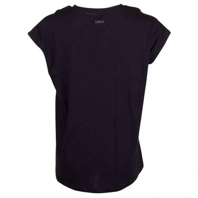 Womens Black Rearset S/s Tee Shirt