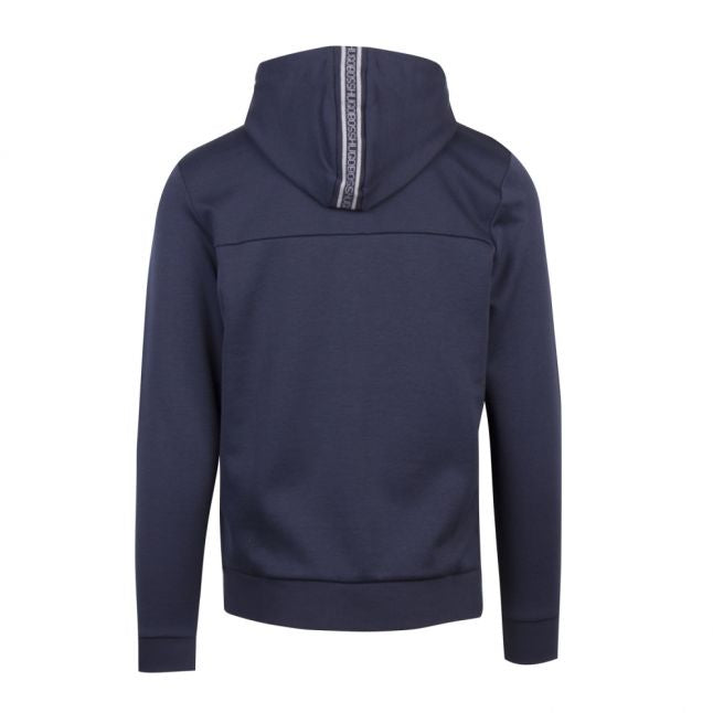 Athleisure Mens Navy Saggy Hooded Zip Through Sweat Top