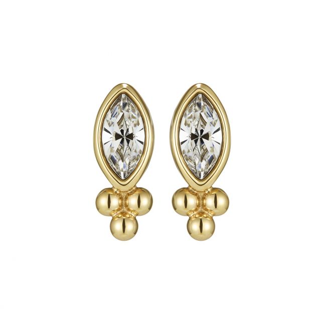 Womens	Gold Dainty Marquise Stud Earrings