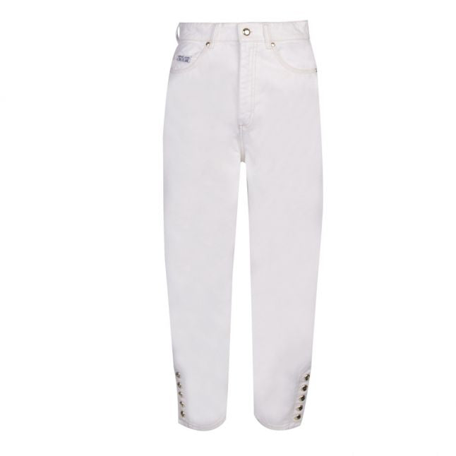 Womens White Branded Mom Fit Jeans