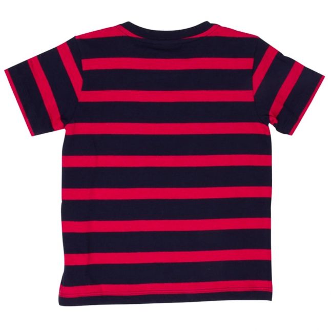 Boys Navy & Ladybird Stripe S/s T Shirt