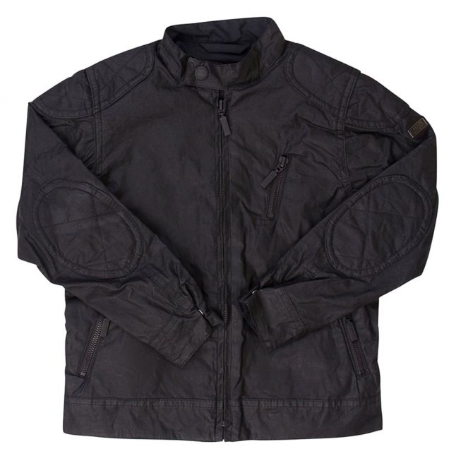 Boys Black Spoke Wax Jacket