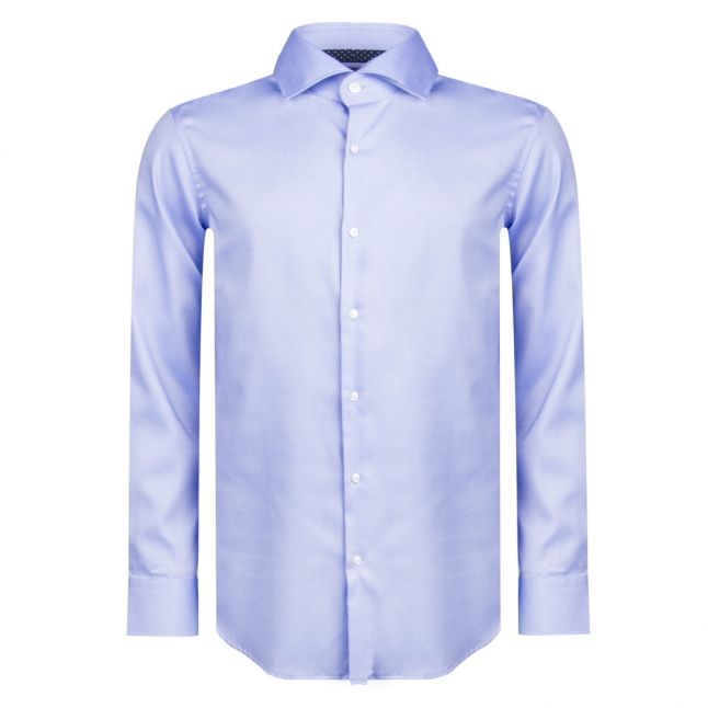 Mens Light Blue Veraldi Print Regular Fit L/s Shirt