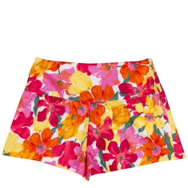 Girls Coral Floral Printed Shorts