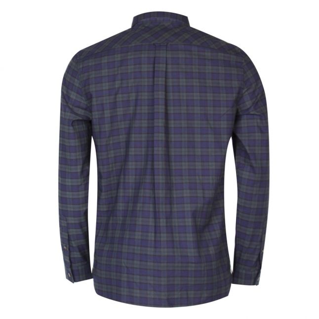 Mens Green & Blue Tonal Check L/s Shirt