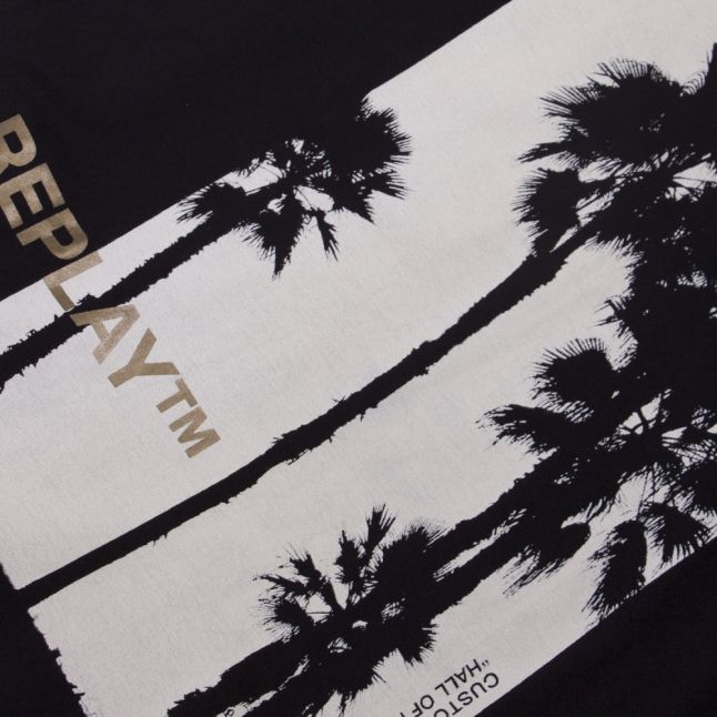 Mens Black Palm Tree S/s T Shirt