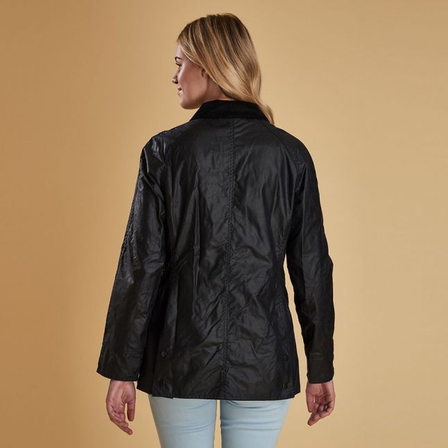 Womens Navy Beadnell Waxed Jacket